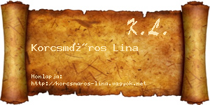 Korcsmáros Lina névjegykártya